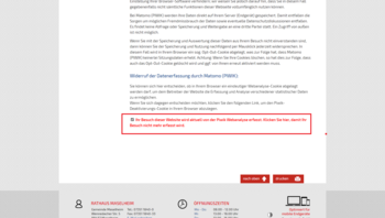 Opt-Out-Klick bei Datenschutzerklärung